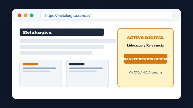 Ecosistema digital, branding y proceso de cesión registral formal de metalurgica.com.ar